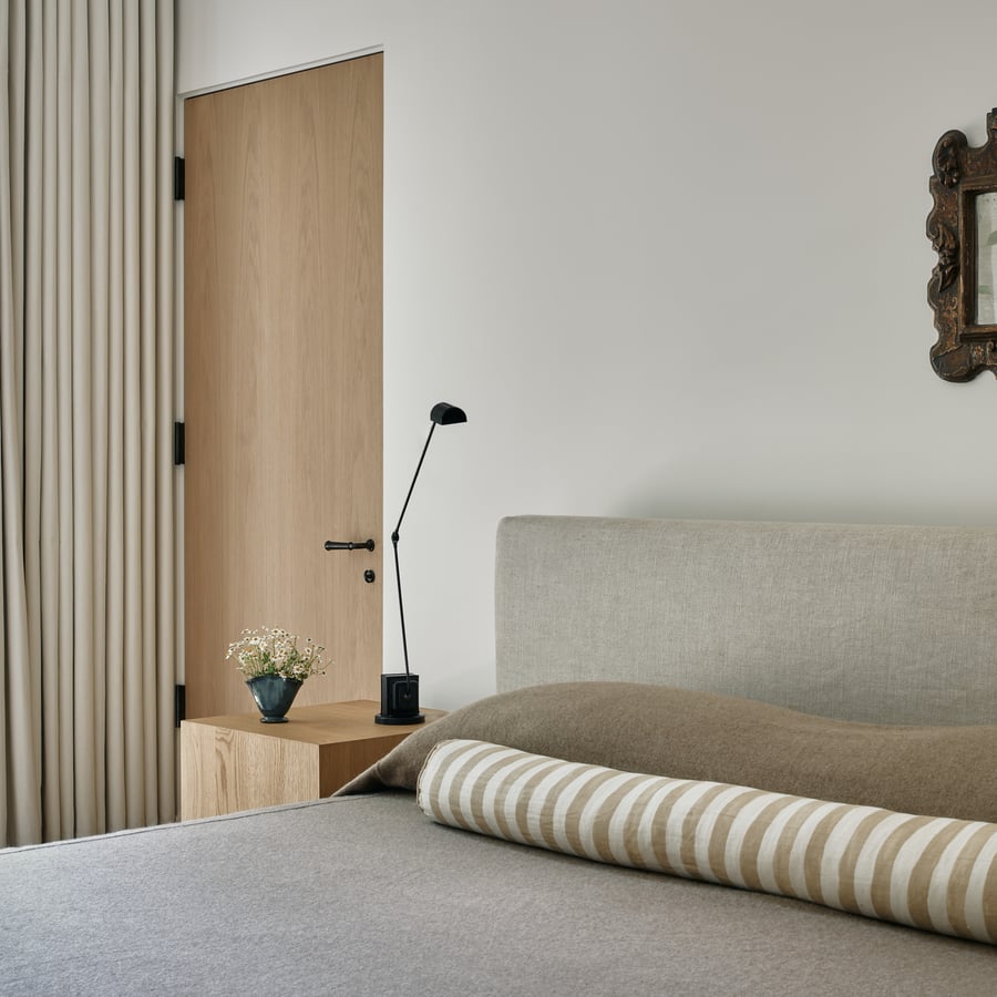 A guest room prepared for visitors